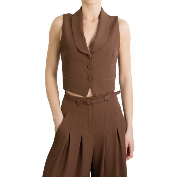 Gilet con rever e bottoni rivestiti Imperial